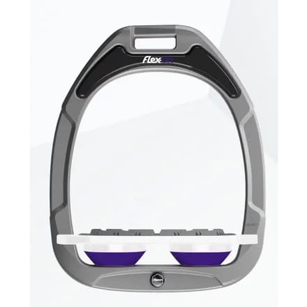 Platte Grip Aluminium/ Witte / Paarse Stijgbeugels Flex-On Green Composite