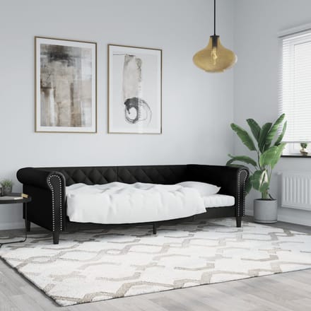 vidaXL - Slaapbank - 90x200 - cm - kunstleer - zwart