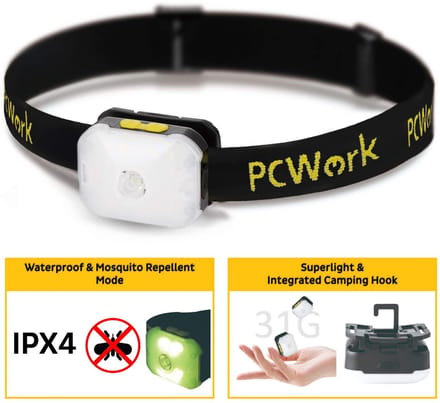 PCW12B LED Outdoor Hoofdlamp Oplaadbaar 200 Lumen USB C IPX4
