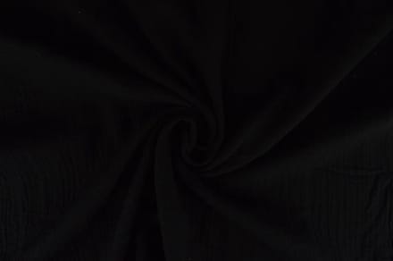 Hydrofiel stof / Mousseline stof / Zwart / 10 meter