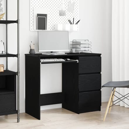 vidaXL - Bureau - 90x45x76 - cm - spaanplaat - zwart - eikenkleurig