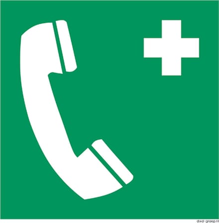 Noodtelefoon bord 200x200 mm - kunststof - ISO 7010 E004