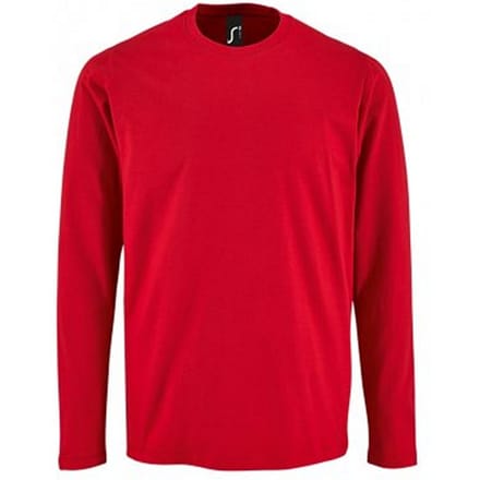 SOLS Heren Keizerlijk T-Shirt met lange mouwen (Rood)