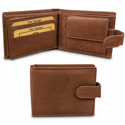 THL Design - Leren Portemonnee Heren - Afsluitbaar - Nappa Leer - Bruin