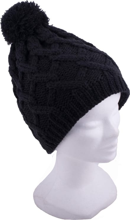 P&T Muts Kabelmotief met Pompon - Zwart - 55-57