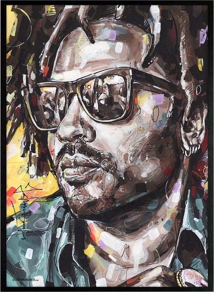 Lenny Kravitz print 51x71 cm vullend *ingelijst & gesigneerd