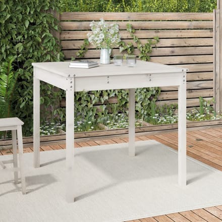 vidaXL - Tuintafel - 82,5x82,5x76 - cm - massief - grenenhout - wit