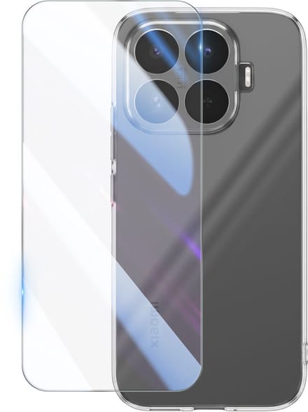 Mayaxess, Hoesje voor Xiaomi 17T met Tempered Glass Screenprotector, Transparant