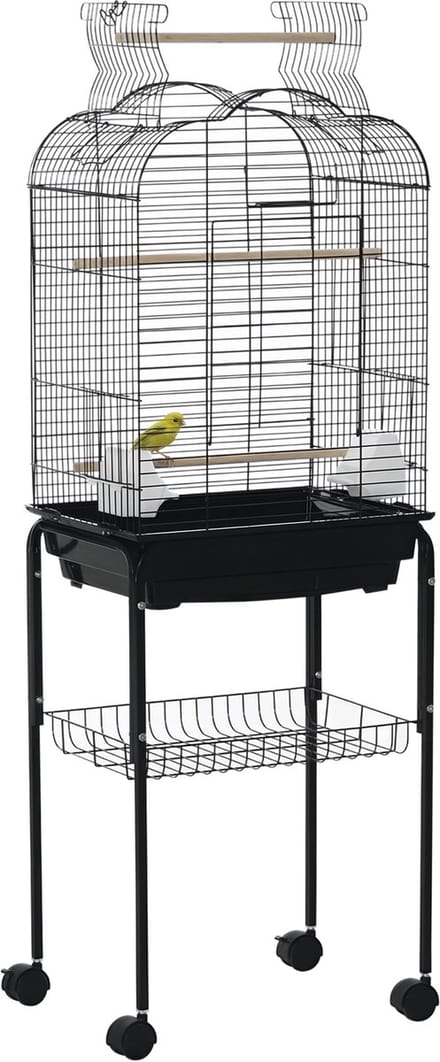 PawHut Vogelkooi - Staaldraad - 46x36x130cm - Zwart