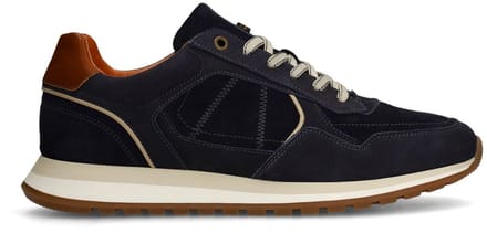 No Stress - Heren - Donkerblauwe nubuck sneakers - Maat 46