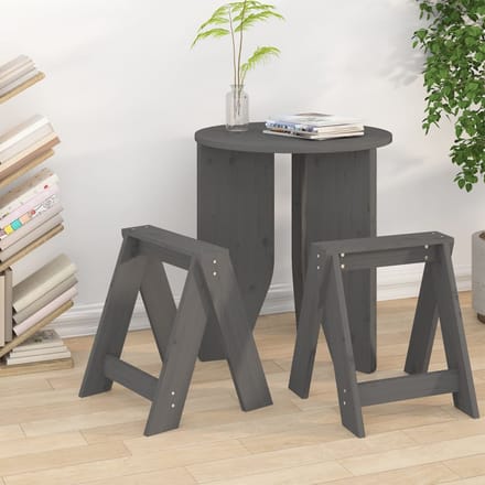 vidaXL - Krukken - 2 - st - 40x40x45 - cm - massief - grenenhout - grijs