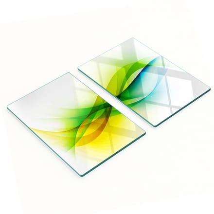 Decoratieve snijplanken van gehard glas met abstract golfmotief, 2x40x52 cm