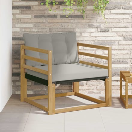 vidaXL - Buiten - bank - set - Massief - Acaciahout - en - Textilene - Wit