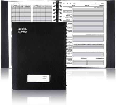 Bouw Dagboek - Logboek Planner - Project Management - Spiraalbinding Ontwerp - 7 x 10 Inch - Zwart