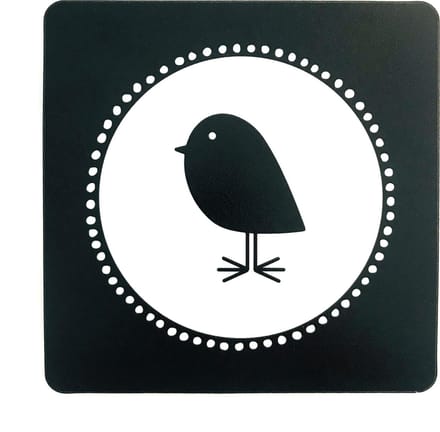 Muismat / Mousepad | 20 cm | zwart & wit print | VOGELTJE