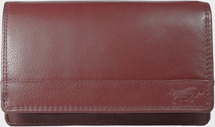 Leren Damesportemonnee Donkerrood RFID - Lederen Dames Portemonnee - Harmonica Model