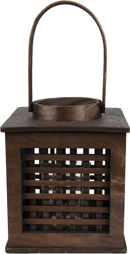 Clayre & Eef Windlicht 17x17x20 cm Bruin Bamboe
