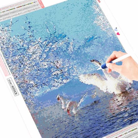 Peinture diamant 5d d'hiver, broderie au point de croix, image de cygne, strass 50X70CM