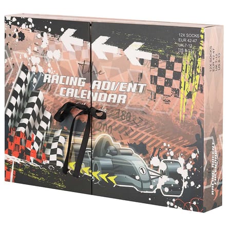 Morethansocks - Adventskalender heren - 12-Paar - Racing - Kerst advent kalender - Adventkalender kerst