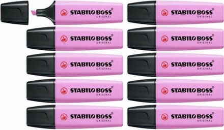 STABILO BOSS ORIGINAL - Markeerstift - Pastel - Bevroren Fuchsia - Doos 10 Stuks
