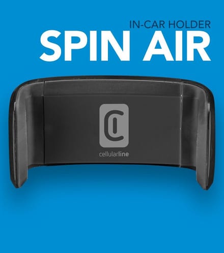Cellularline Autohouder Spin Air Ventilatierooster - 360° Rotatie & Verstelbare Ring