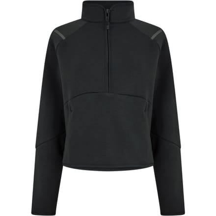 Under Armour Dames-sweatshirt met kwartritssluiting van Unstoppable-fleece, normale pasvorm (Zwart)