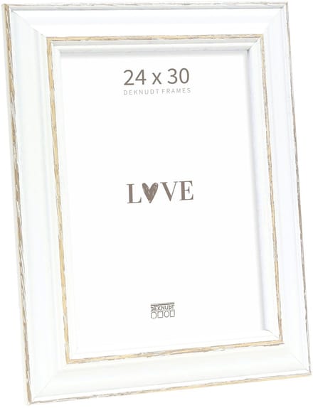 Deknudt Frames fotolijst S221H3 - wit met bruin accent - 18x24 cm