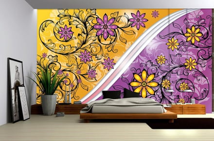 Poster | Geel , Paars | 104 x 70,5 cm