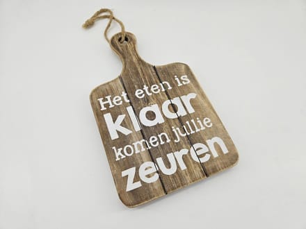 Tekstplank | Eten is klaar | cadeau