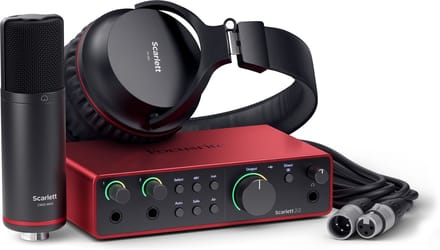 Focusrite Scarlett 2i2 Studio 4th Gen - USB-C Audio Interface Bundle - 2-In/2-Out - High-Resolution 24-Bit/192-kHz