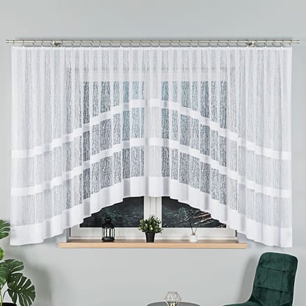 Markizeta WIKTORIA Serie - Jacquard Gordijn - 500x160 cm - Modern Geometrisch Ontwerp - Wit