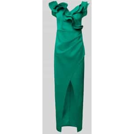 slim fit avondjurk met ruches