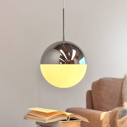 Dyberg Larsen hanglamp Nova D25, opaal/chroom, metaal