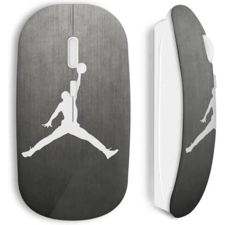 Souris Sans Fil - Michael Jordan - Logo Basket - Blanc - Compatible Mac et PC - USB Wifi