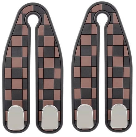 2 Pack - Auto Hoofdsteun Haakjes – Sterke Autostoel Hangers & Organizer Haken - Split Bruin