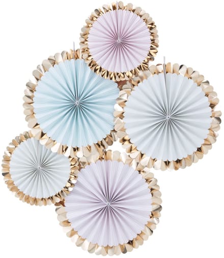 Ginger Ray - Ginger Ray - Waaiers pastel & goud (5 stuks)