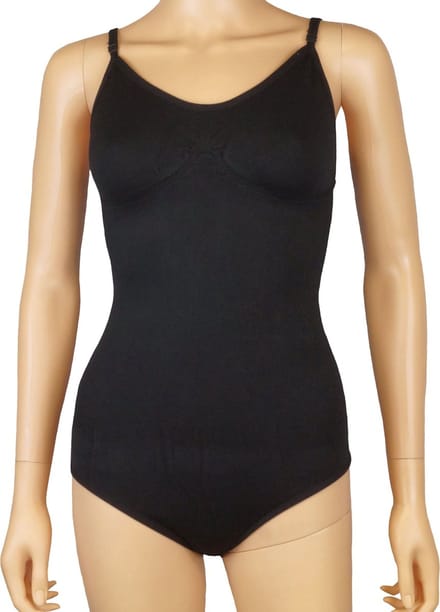 J&C Corrigerende dames body stringmodel 90055 van J&C met verstelbare bandjes Zwart - maat S/M