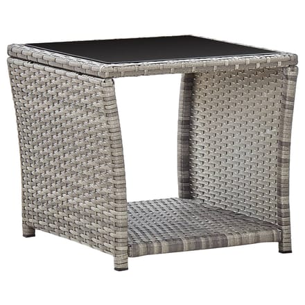 vidaXL - 2-delige - Tuinset - met - kussens - poly - rattan - grijs