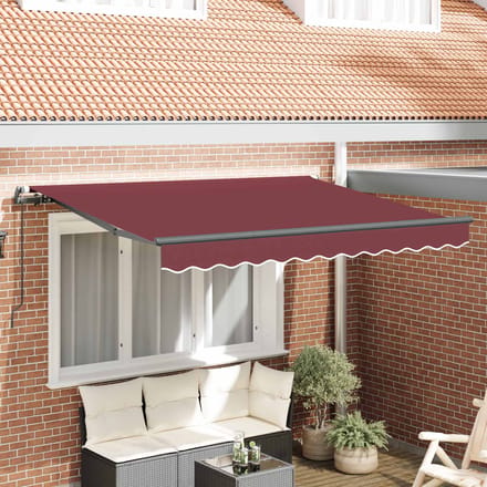 vidaXL - Uitschuifbare - luifel - Bordeauxrood - 250 - x - 200 - cm - Stof