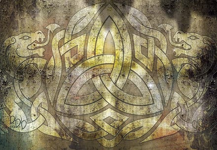 Fotobehang Celtic Pattern Rustic Texture | XL - 208cm x 146cm | 130g/m2 Vlies