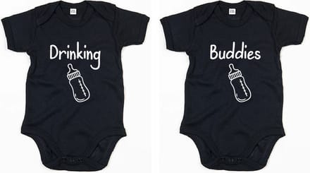 Rompertjes - Drinking Buddies-Zwart-0-3 Maanden