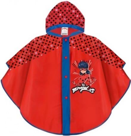 Rode kinder poncho van Ladybug Miraculous