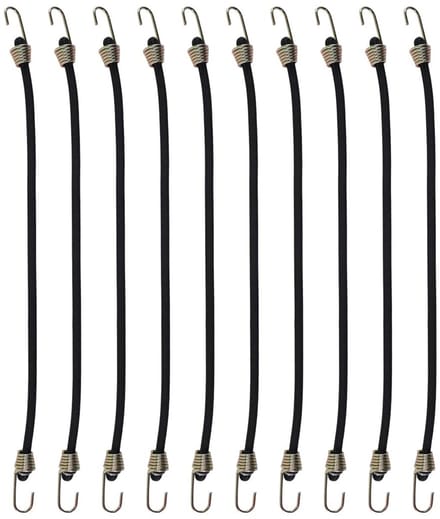 Dailygoods - 5-Pack Elastische Bungee-Koorden met Haken, 25 cm