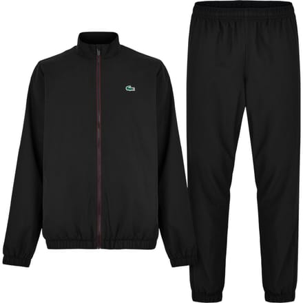 Lacoste Trainingspak met trechterhals en logo voor heren (Zwart/Espresso)