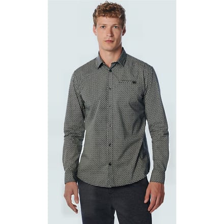 No Excess Shirt Stretch Allover Printed Night Größe: S | Casual hemden Outlet | Herren | Schwarz