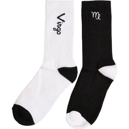 Mister Tee - Virgo Zodiac 2-Pack Sokken - 35/38 - Zwart/Wit