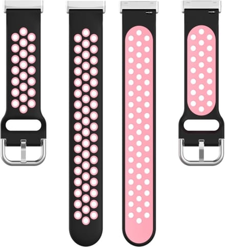 Siliconen bandje - geschikt voor Fitbit Versa 4 / Sense 2 - zwart-roze