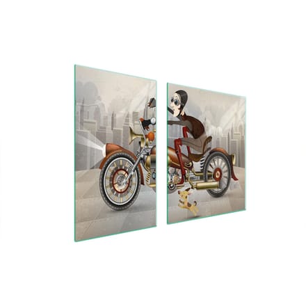 TMK ArtDeko - Snijplank van glas - 100x52 cm - Motorfiets