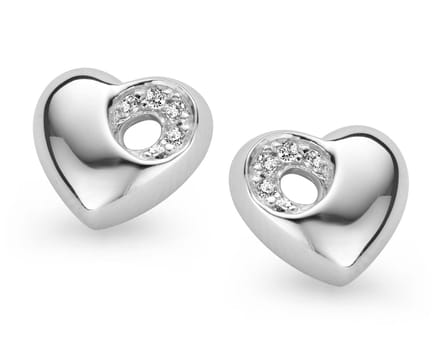 Orphelia Oorbel Hart White Zirconium Sterling Zilver 925