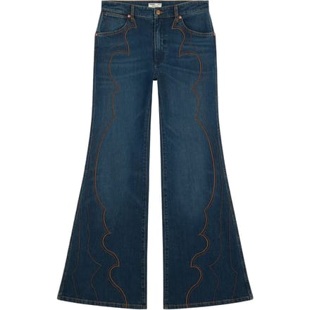 Vrouwelijke Flared Jeans Wrangler Western 70s